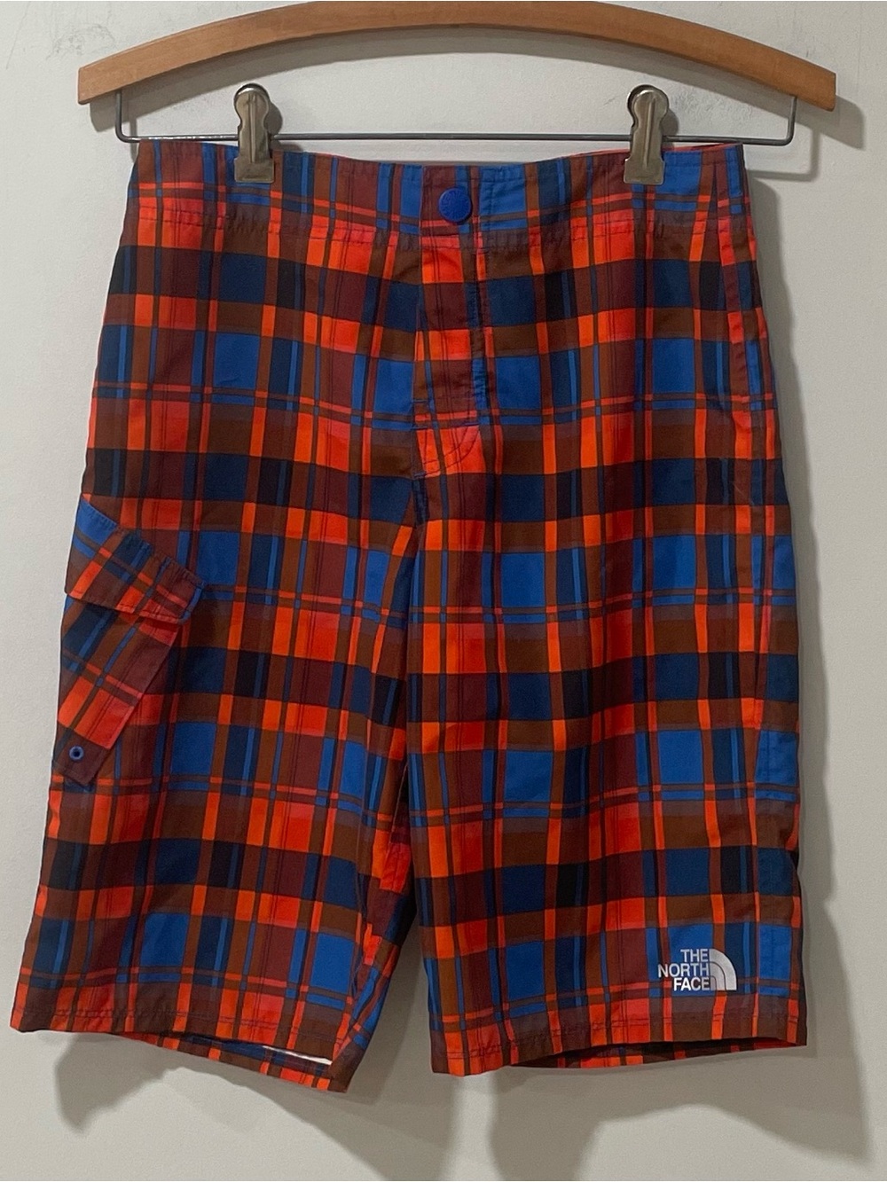 NWOT The North Face Boys Plaid Board Shorts Checker Gorpcore Utility Surf Skate
